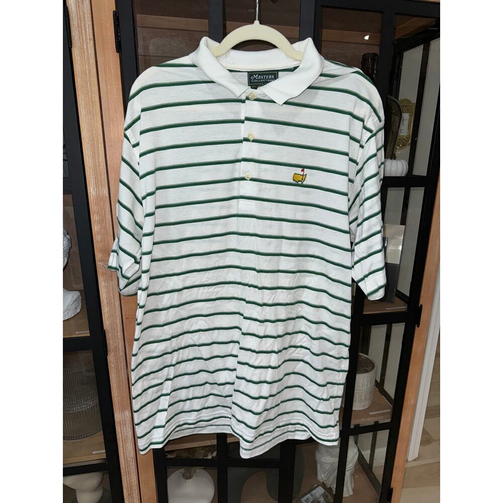 Masters collection polo golf augusta national striped short sleeve embroidered
